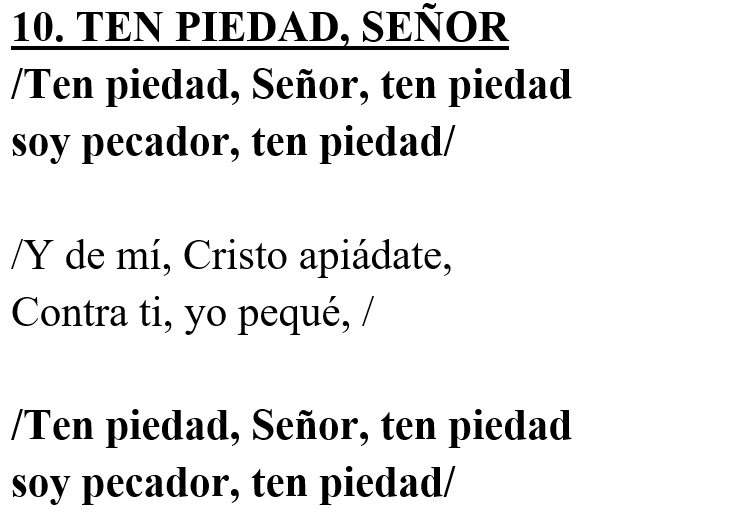 Letra Ten Piedad Señor Ten Piedad - Canciones Religiosas
